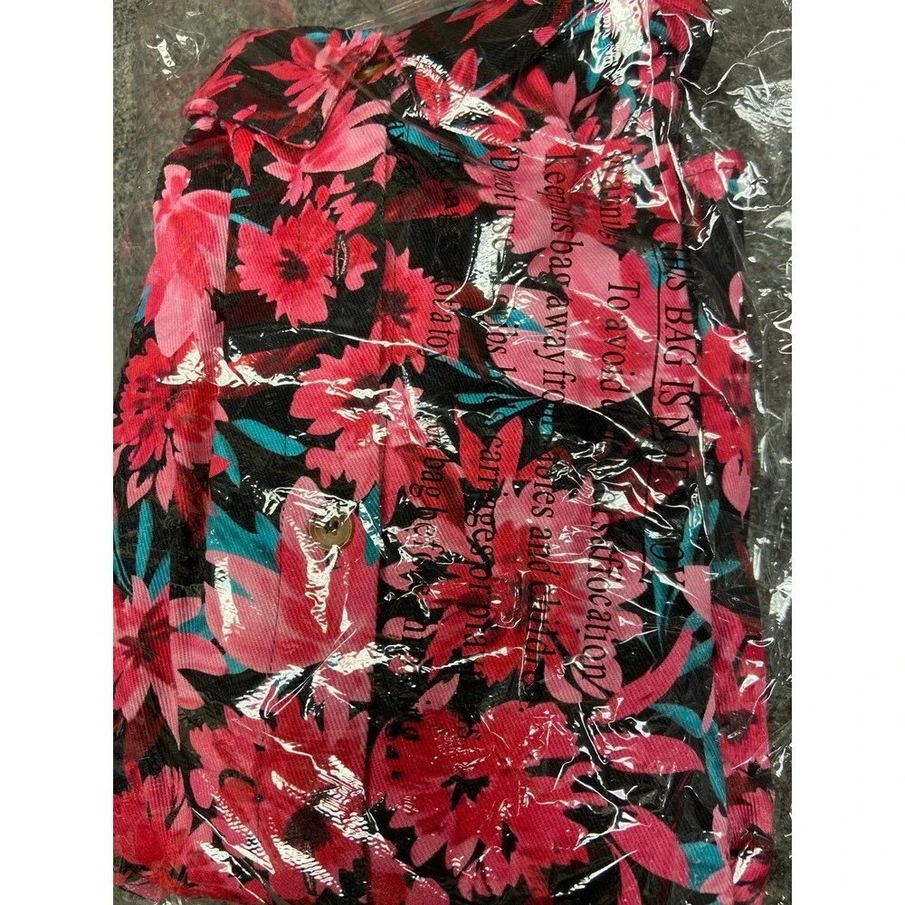 Andree by unit EMILY WONDER jacket jean jacket style floral womens medium roomy
